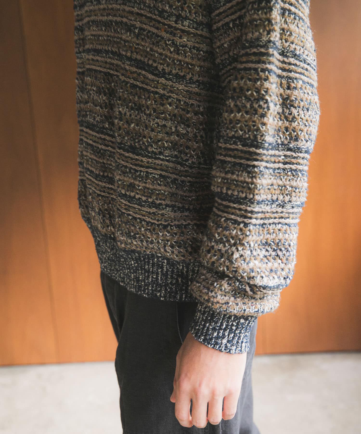 URBAN RESEARCH「『別注』crepuscule&times;URBAN RESEARCH　Multi Border Mix CREW-NECK」|ニット・セーター|