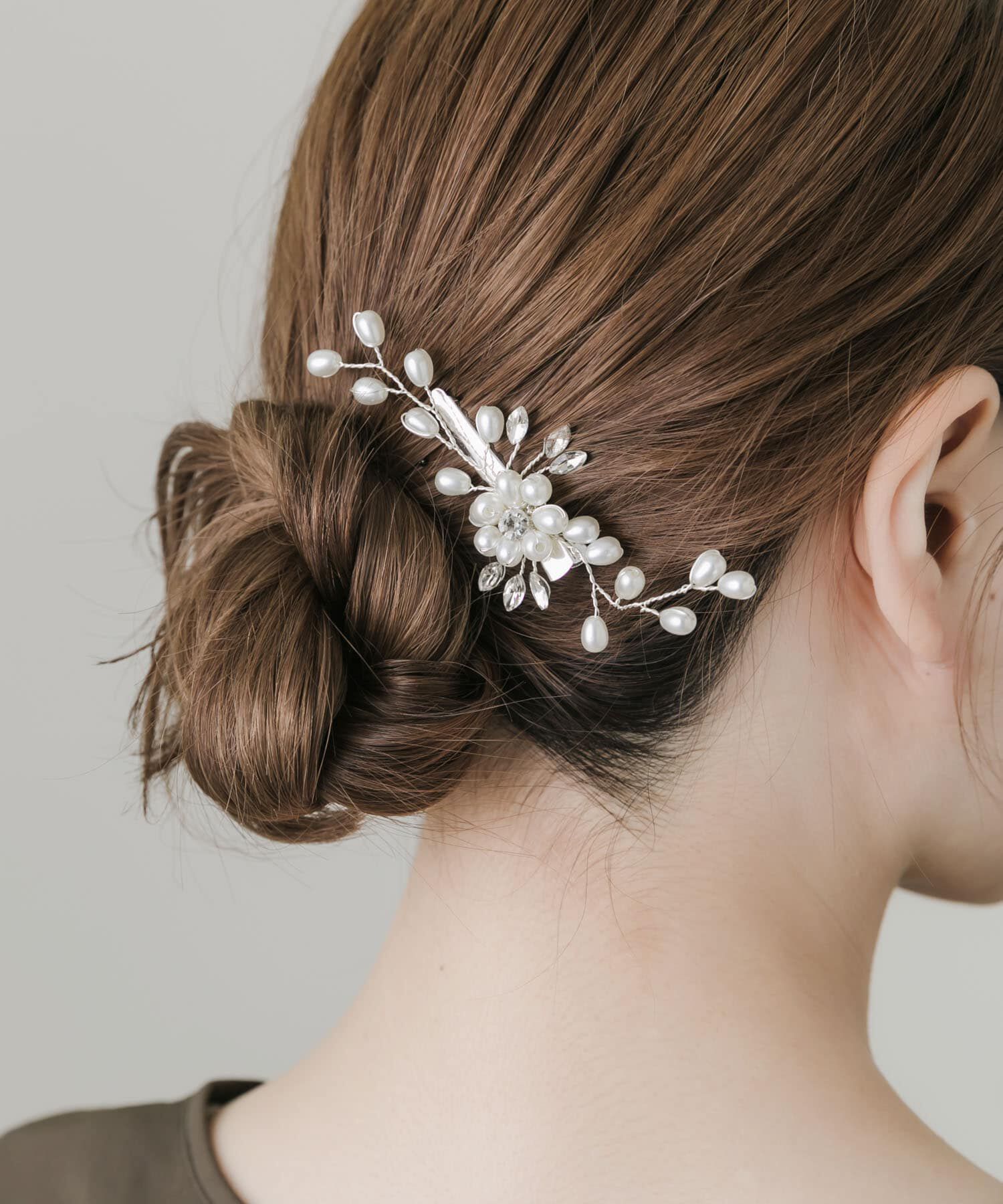 SMELLY「フラワーモチーフパールヘアクリップ」|その他|ホワイト系その他