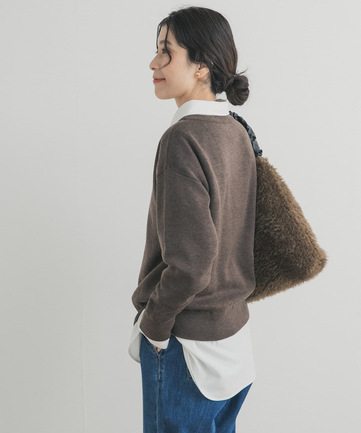 URBAN RESEARCH DOORS「Wフェイスボートネックニット」|ニット・セーター|