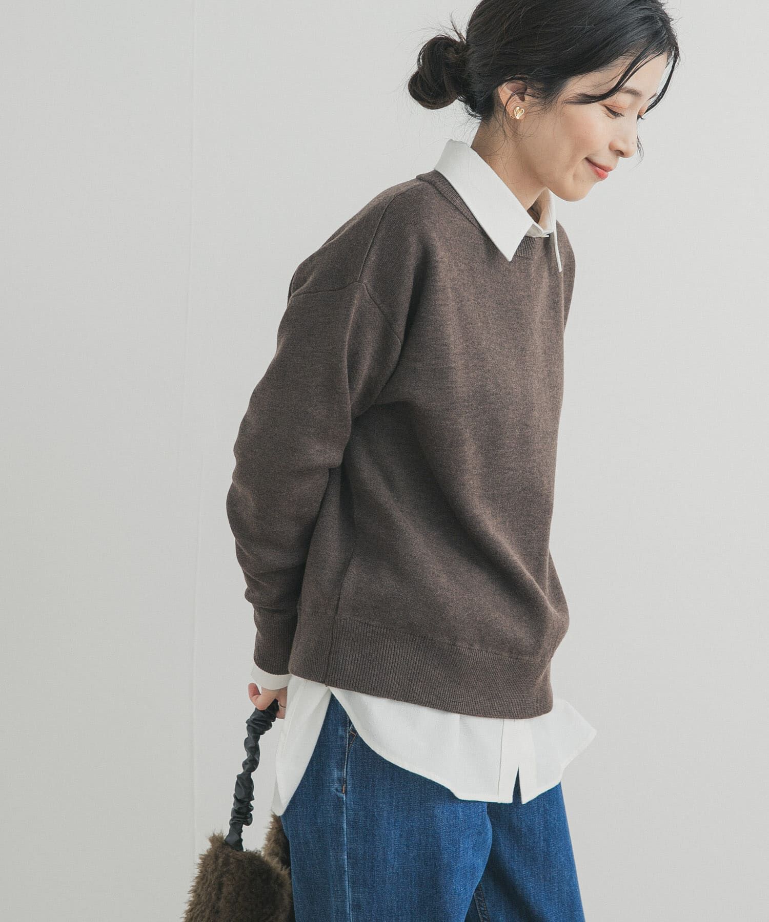 URBAN RESEARCH DOORS「Wフェイスボートネックニット」|ニット・セーター|