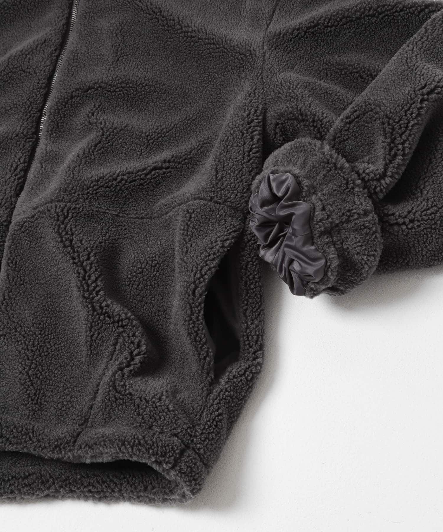 URBAN RESEARCH DOORS「ZIPボアブルゾン」|ノーカラーコート|