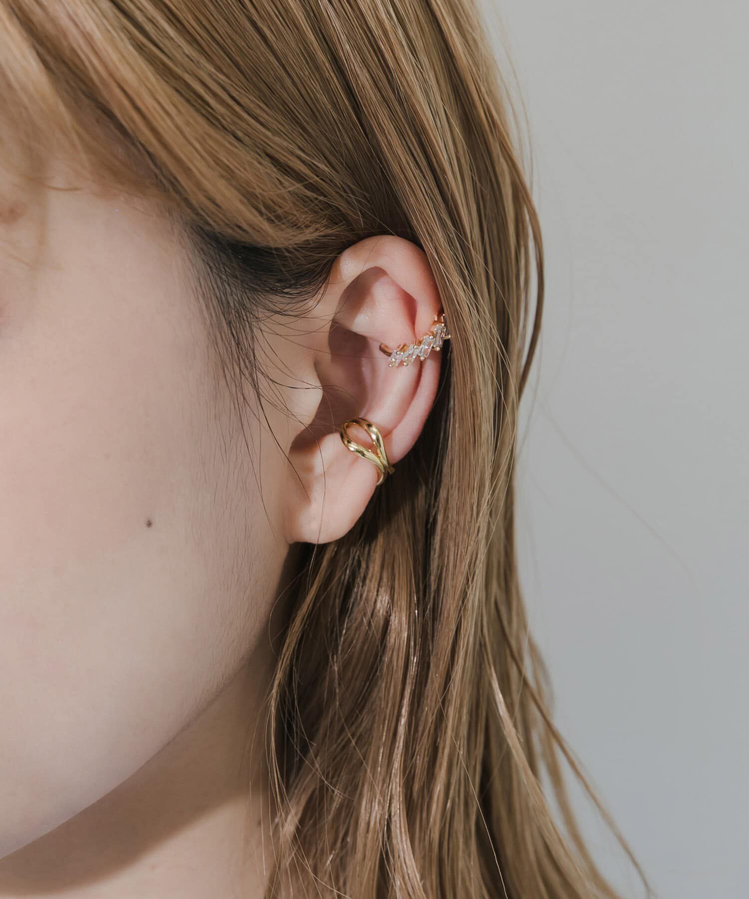 SMELLY「スクエアビジュー2セットイヤカフ」|イヤリング|