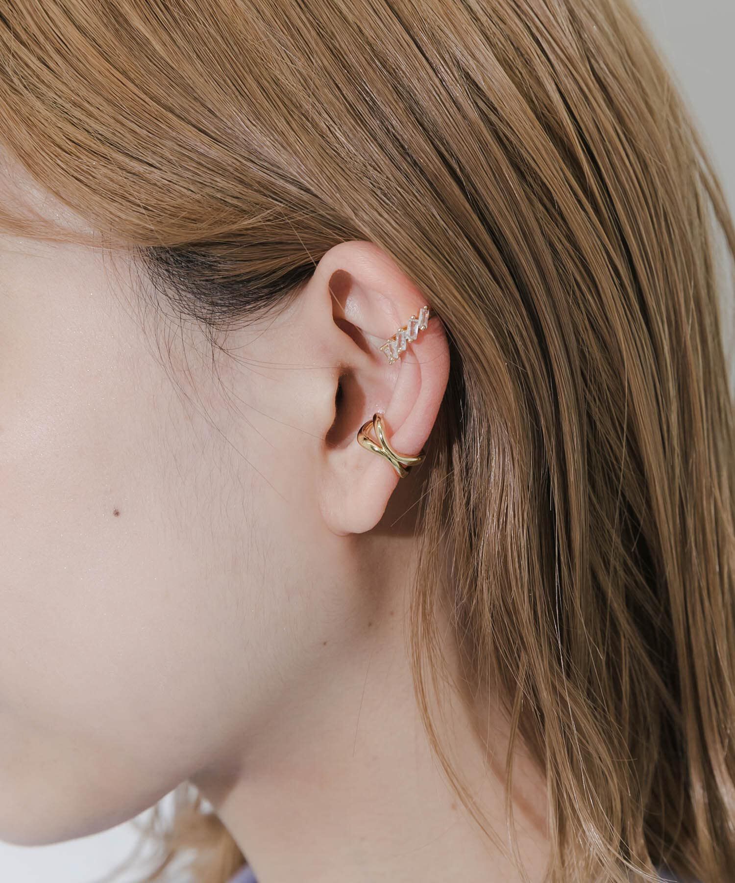 SMELLY「スクエアビジュー2セットイヤカフ」|イヤリング|