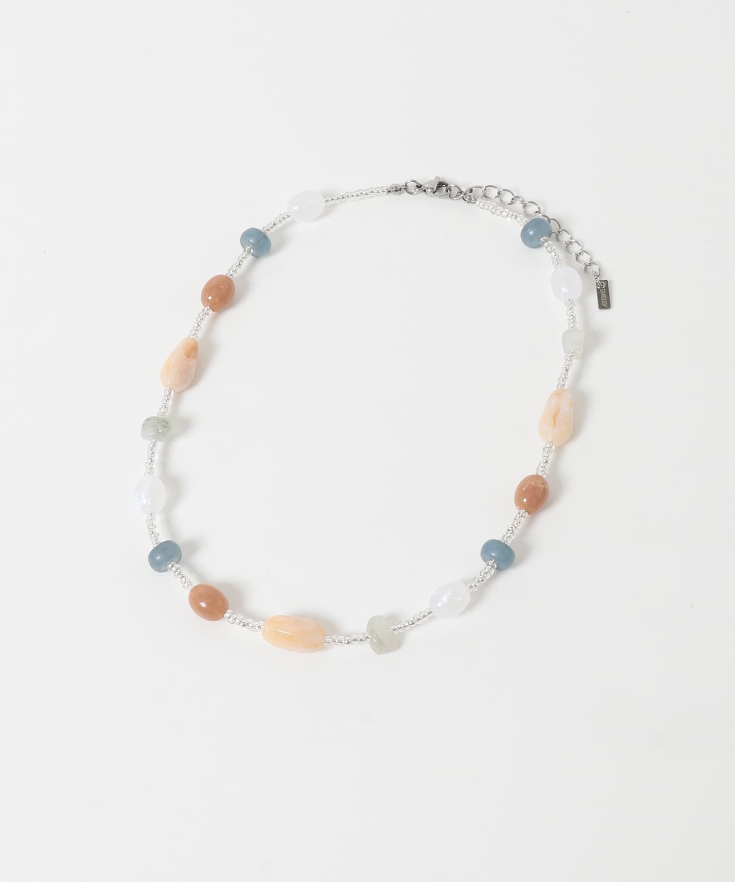 SMELLY「ステンレスビーズカラーガラスネックレス」|ネックレス|