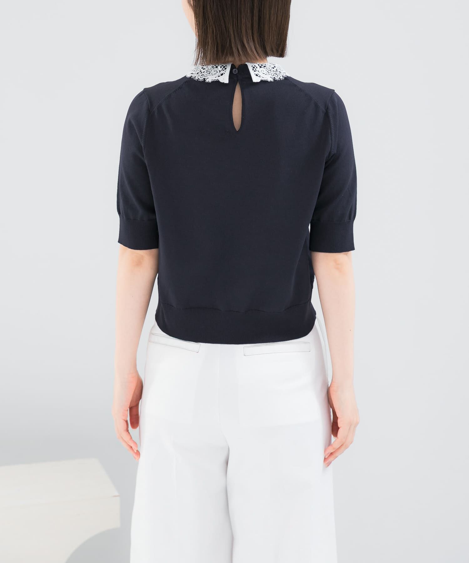 URBAN RESEARCH ROSSO「『WEB限定』2WAYレースカラーニット」|ニット・セーター|