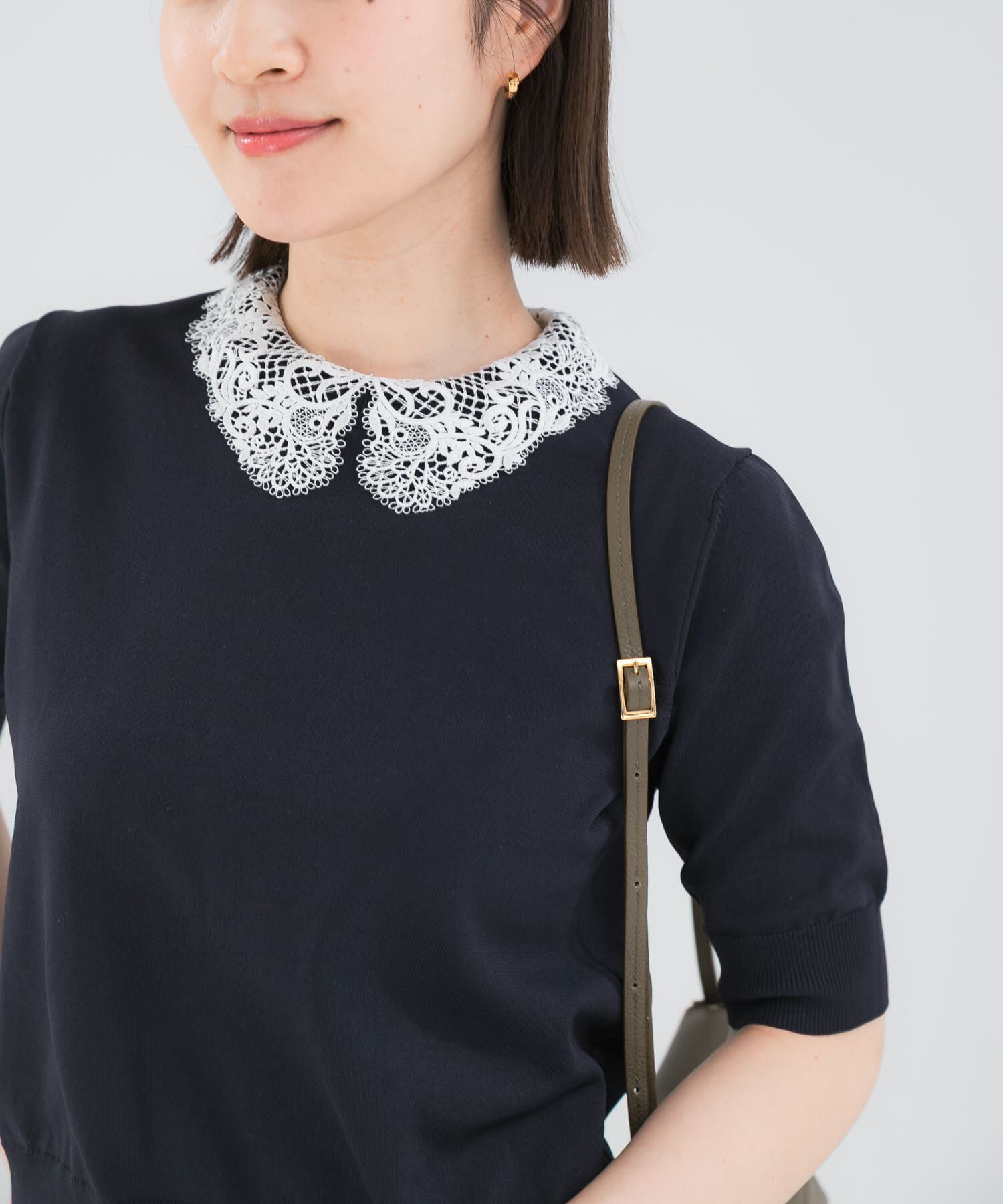 URBAN RESEARCH ROSSO「『WEB限定』2WAYレースカラーニット」|ニット・セーター|