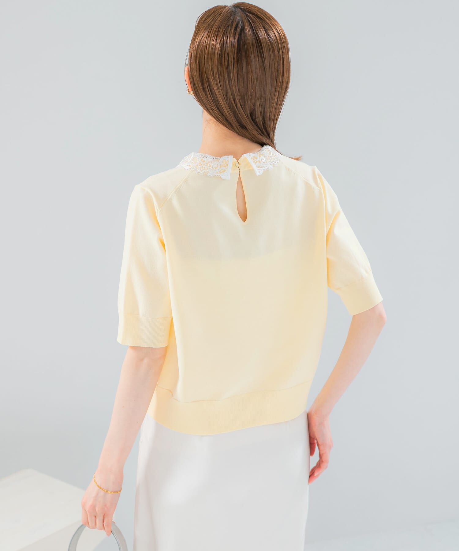 URBAN RESEARCH ROSSO「『WEB限定』2WAYレースカラーニット」|ニット・セーター|