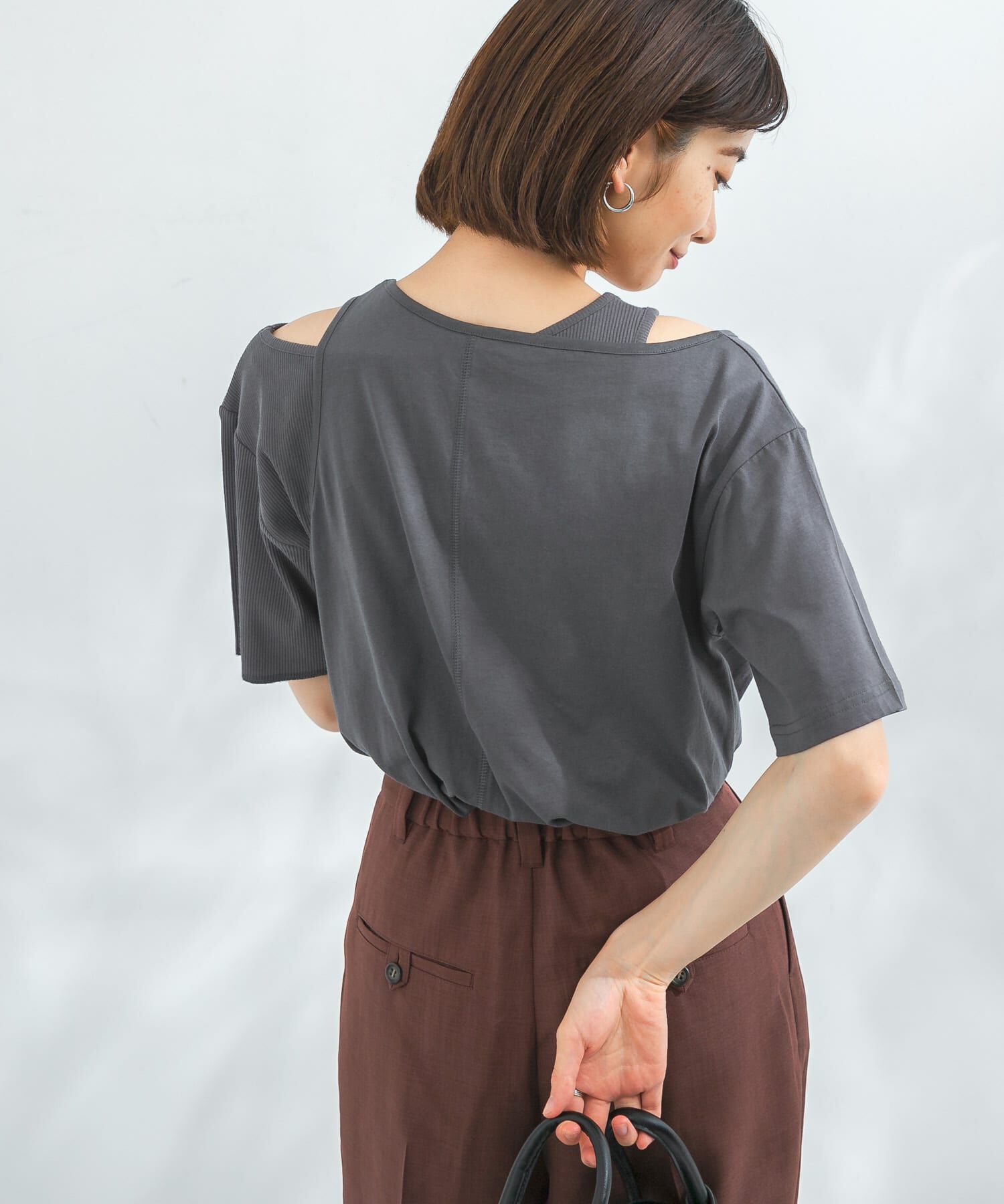  「アシメレイヤードTシャツ」|Tシャツ・カットソー|