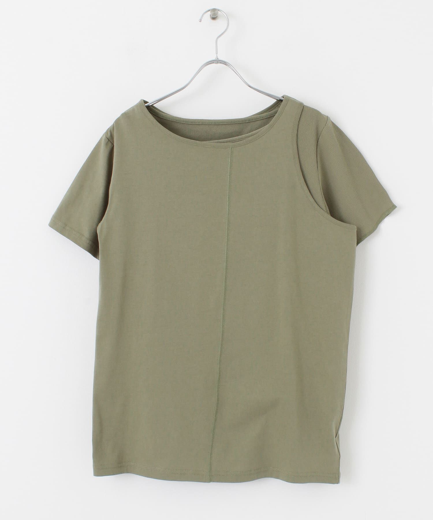  「アシメレイヤードTシャツ」|Tシャツ・カットソー|