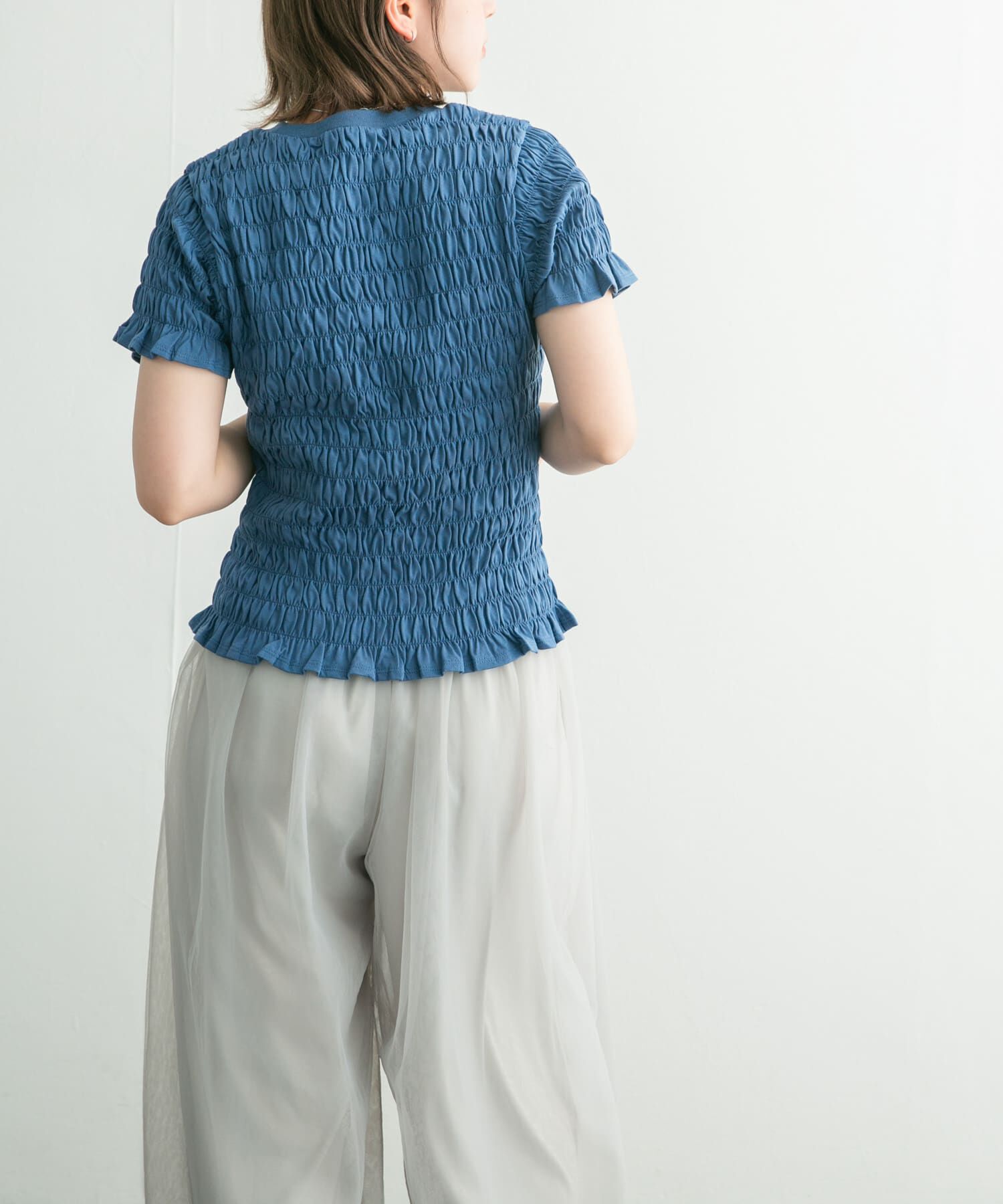  「シャーリングプチフリルTEE」|Tシャツ・カットソー|