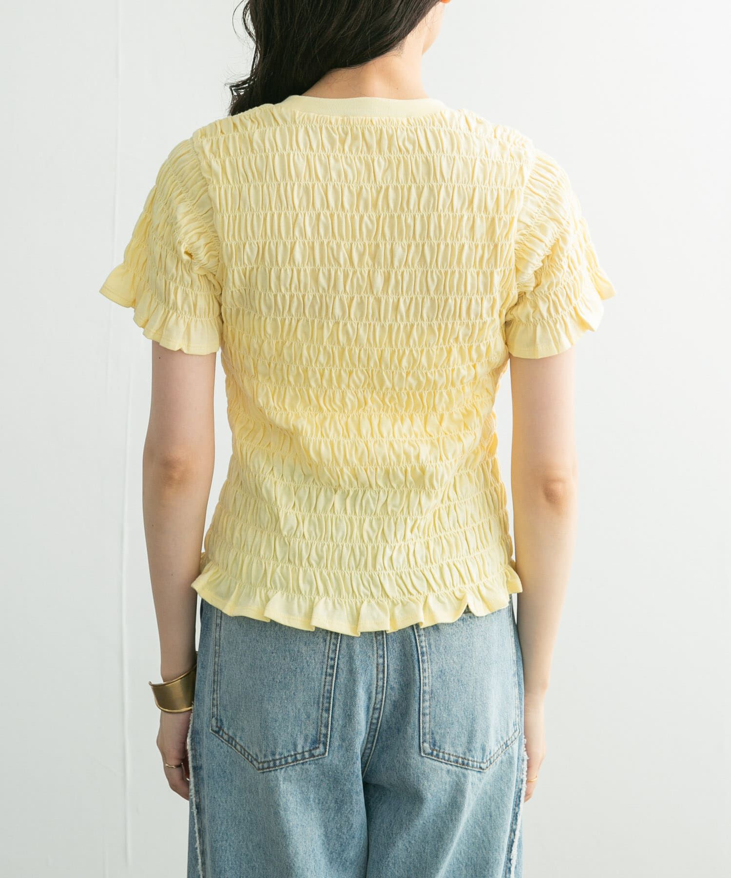  「シャーリングプチフリルTEE」|Tシャツ・カットソー|