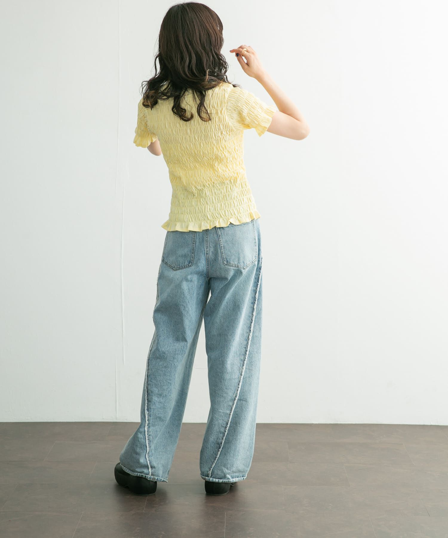  「シャーリングプチフリルTEE」|Tシャツ・カットソー|