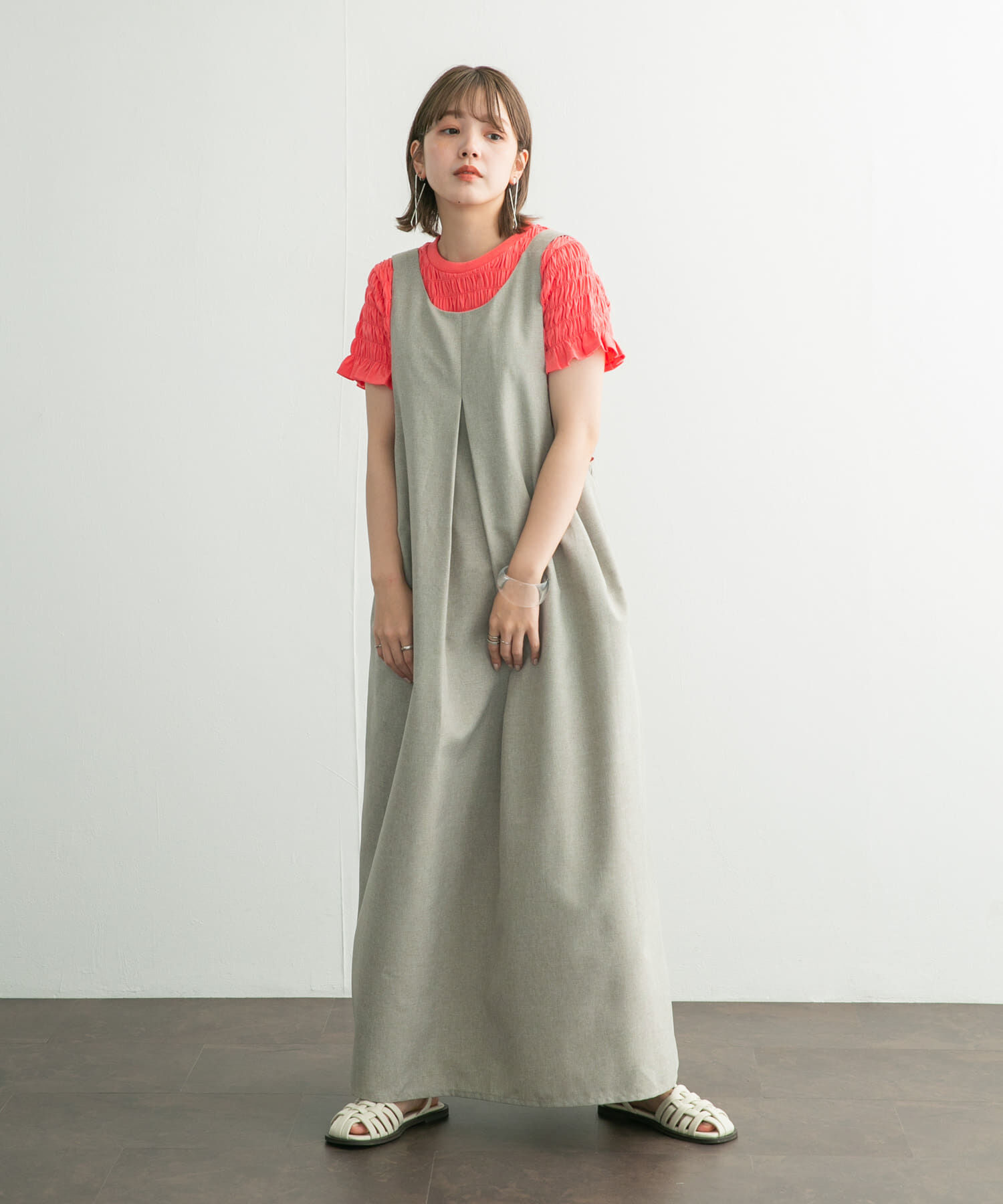  「シャーリングプチフリルTEE」|Tシャツ・カットソー|