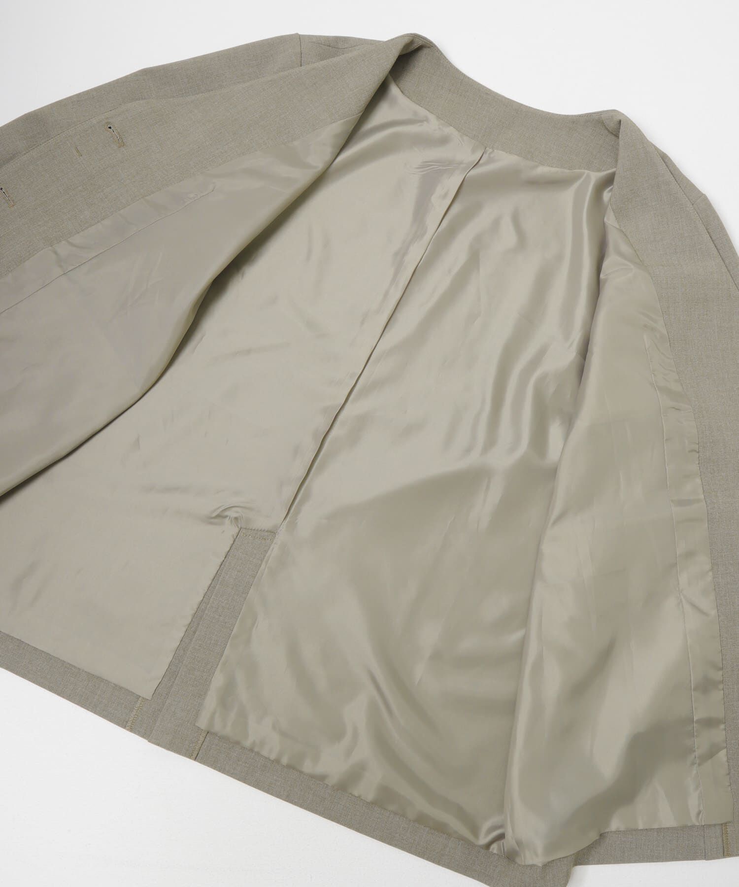  「ノーカラーデザインジャケット」|ノーカラージャケット|