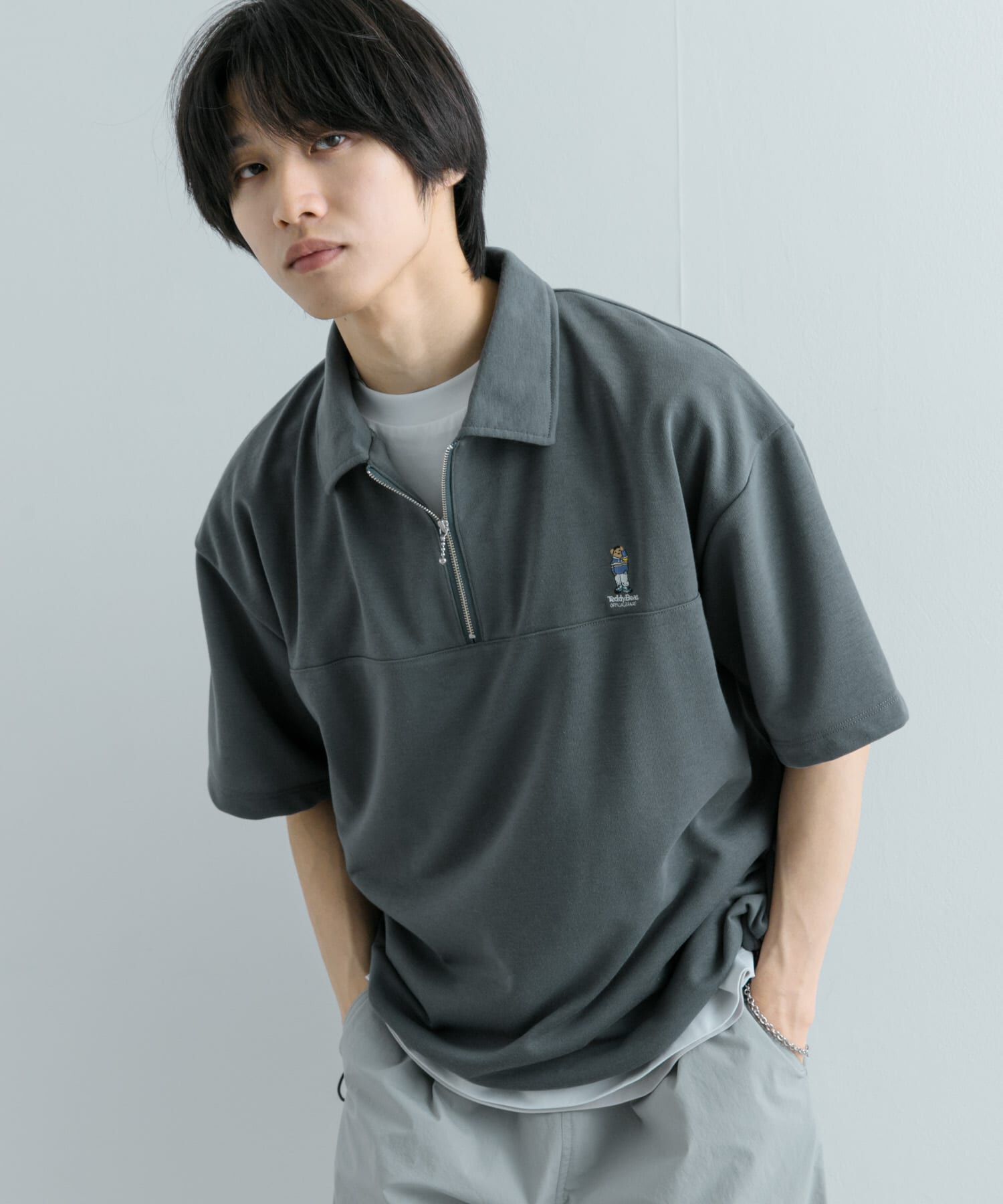 SENSE OF PLACE by URBAN RESEARCH「『別注』TeddyBear&times;SENSE OF PLACE　テディベアハーフZIPスウェット」|スウェット・ジャージ|