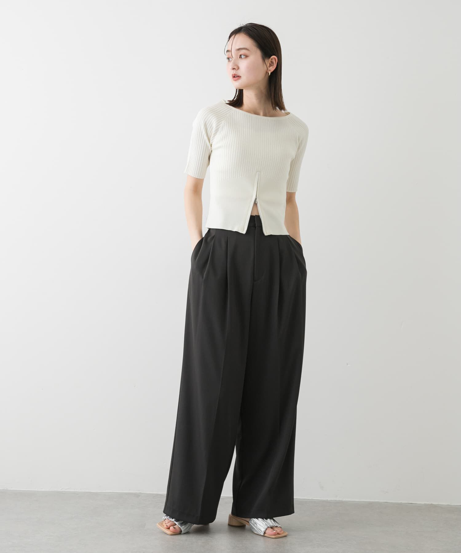 SENSE OF PLACE by URBAN RESEARCH「2WAYボートネックZIPセーター」|ニット・セーター|