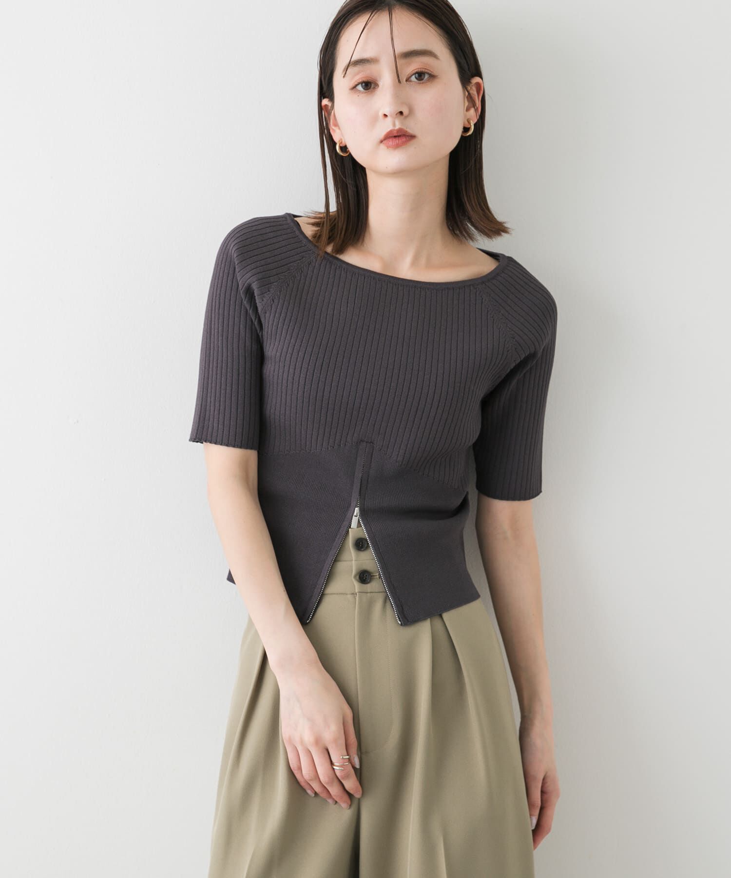 SENSE OF PLACE by URBAN RESEARCH「2WAYボートネックZIPセーター」|ニット・セーター|