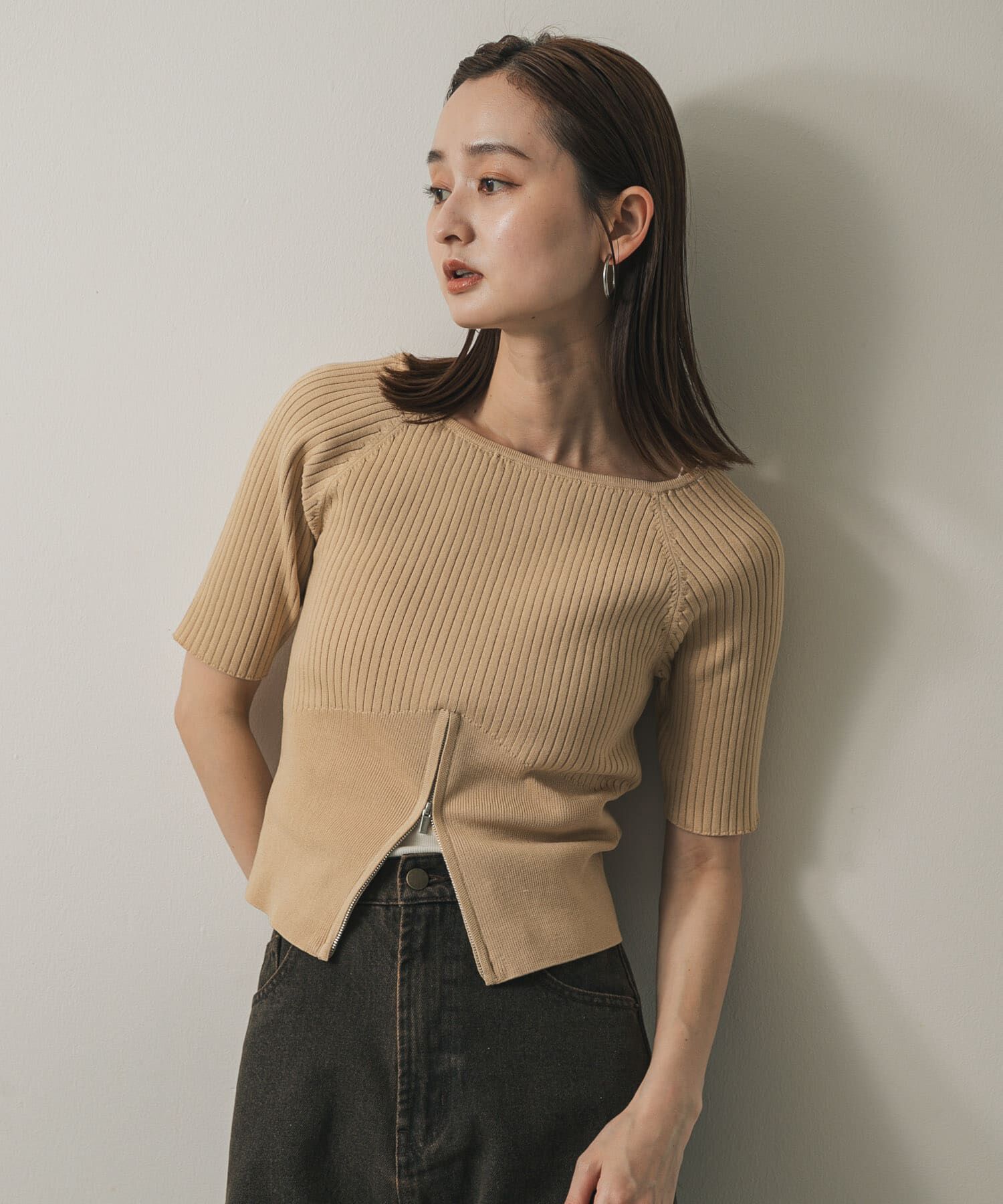 SENSE OF PLACE by URBAN RESEARCH「2WAYボートネックZIPセーター」|ニット・セーター|