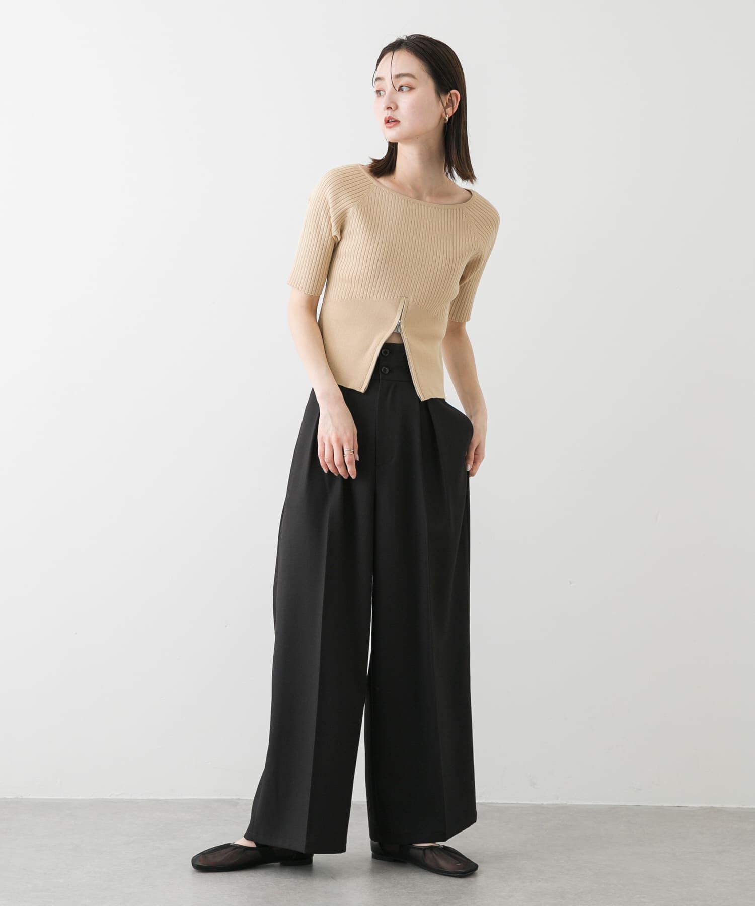 SENSE OF PLACE by URBAN RESEARCH「2WAYボートネックZIPセーター」|ニット・セーター|