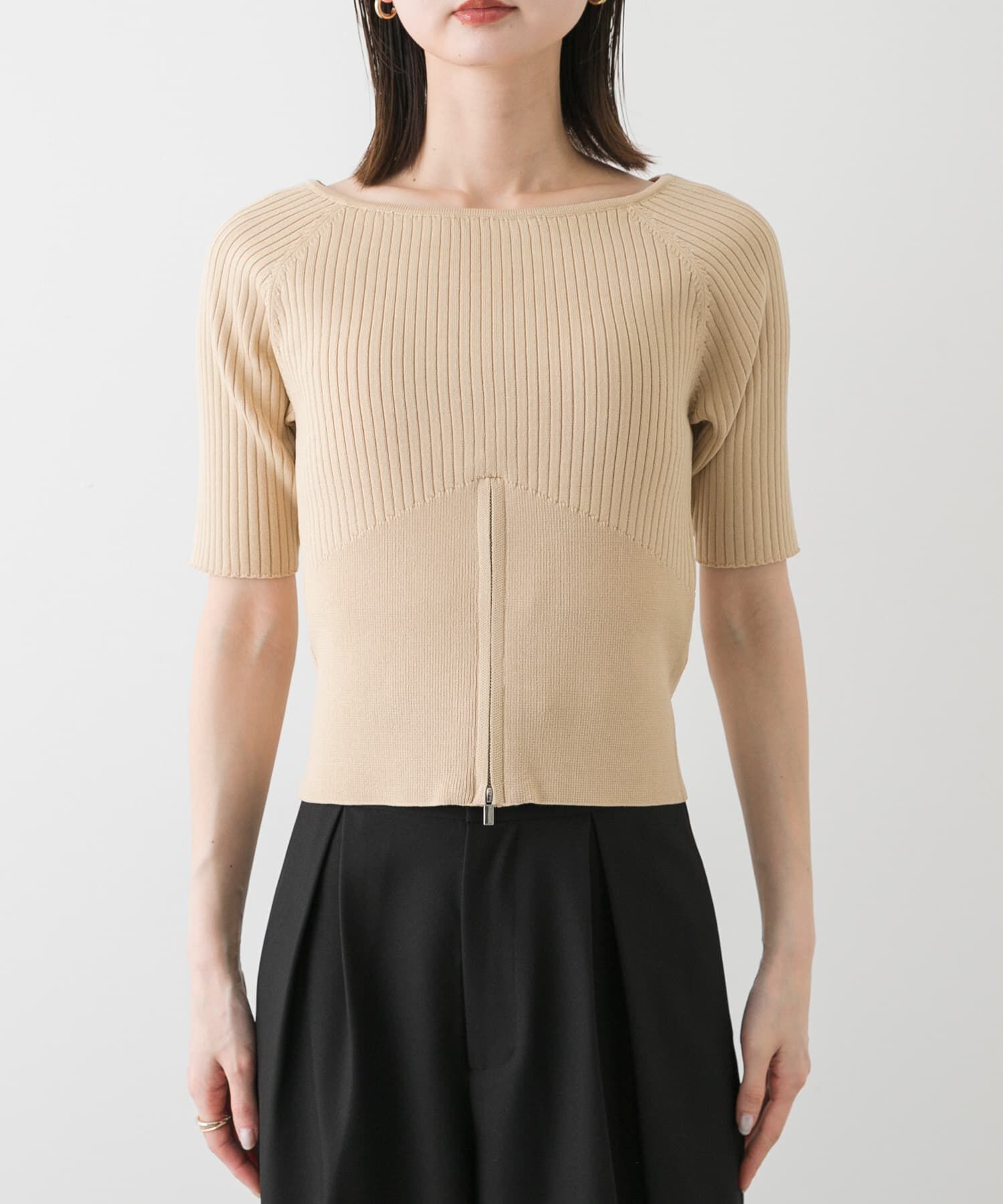 SENSE OF PLACE by URBAN RESEARCH「2WAYボートネックZIPセーター」|ニット・セーター|