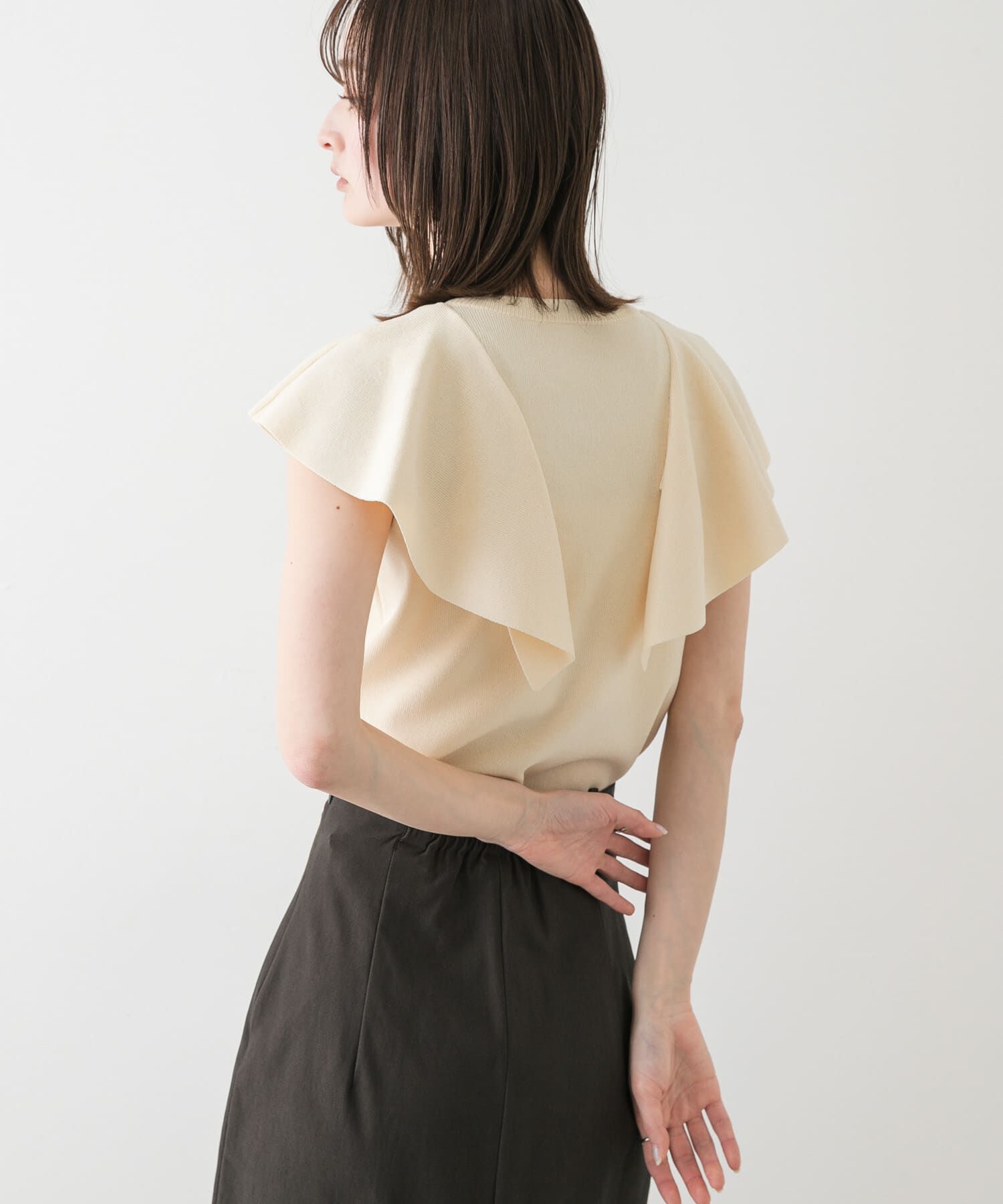 SENSE OF PLACE by URBAN RESEARCH「フリルショルダートップ」|ニット・セーター|