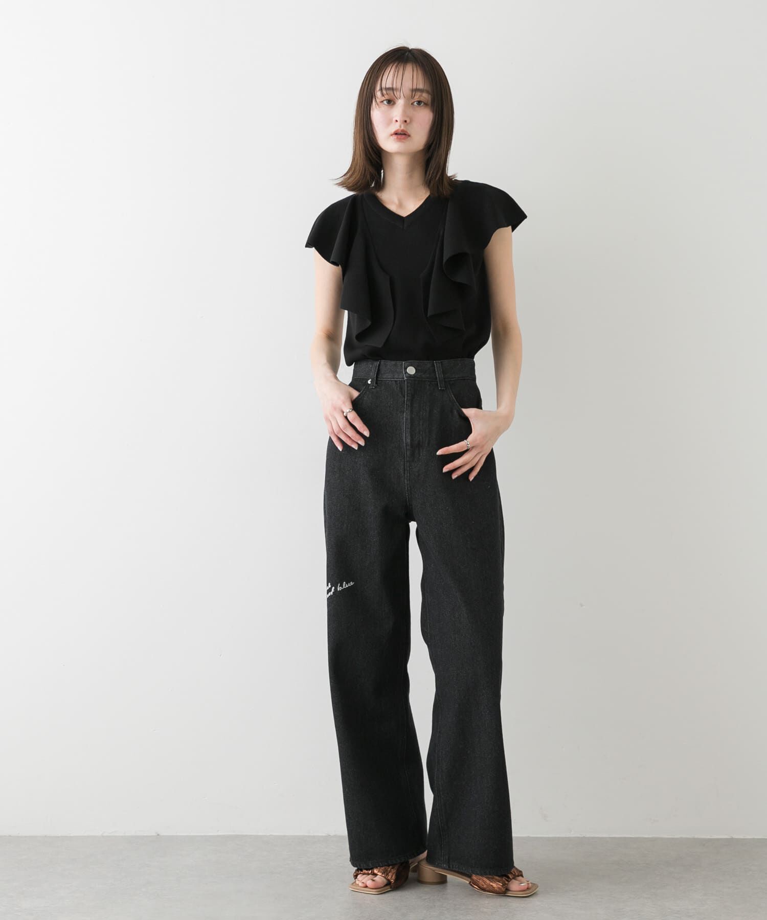 SENSE OF PLACE by URBAN RESEARCH「フリルショルダートップ」|ニット・セーター|