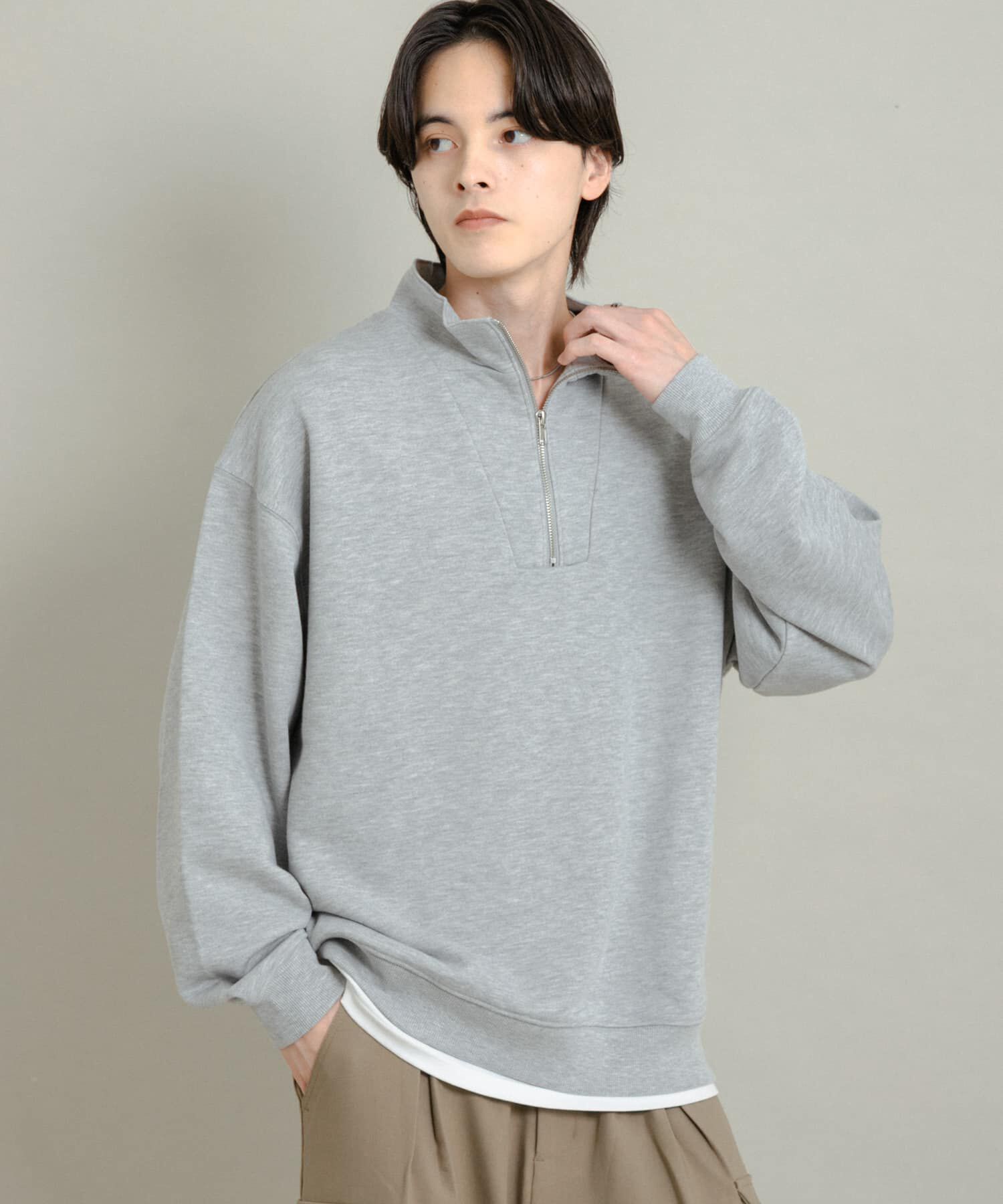 SENSE OF PLACE by URBAN RESEARCH「『一部WEB限定カラー』ハーフジップロングスリーブスウェット」|スウェット・ジャージ|