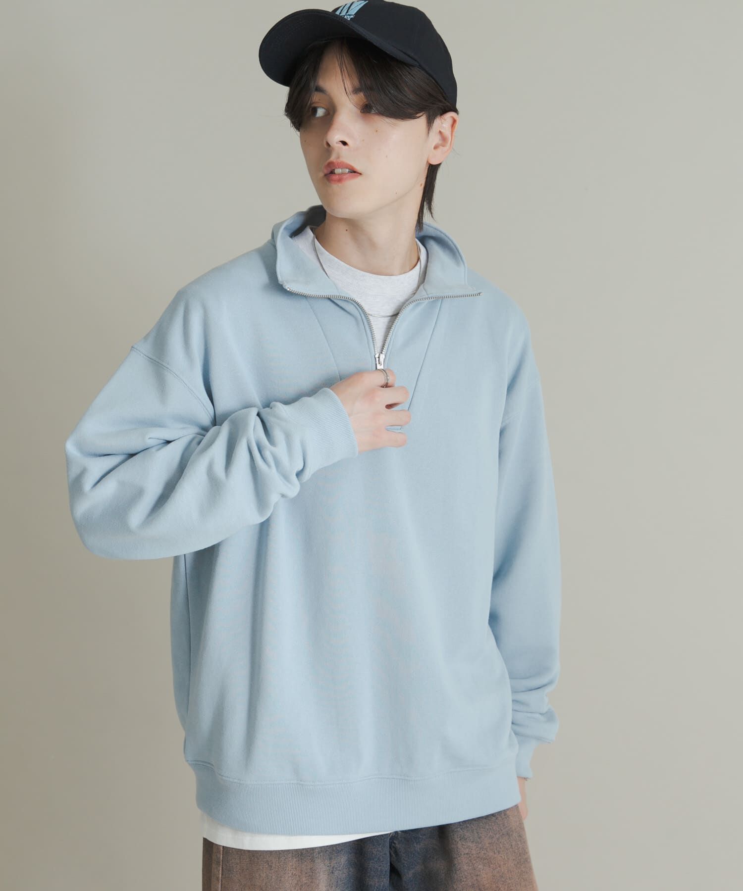 SENSE OF PLACE by URBAN RESEARCH「『一部WEB限定カラー』ハーフジップロングスリーブスウェット」|スウェット・ジャージ|