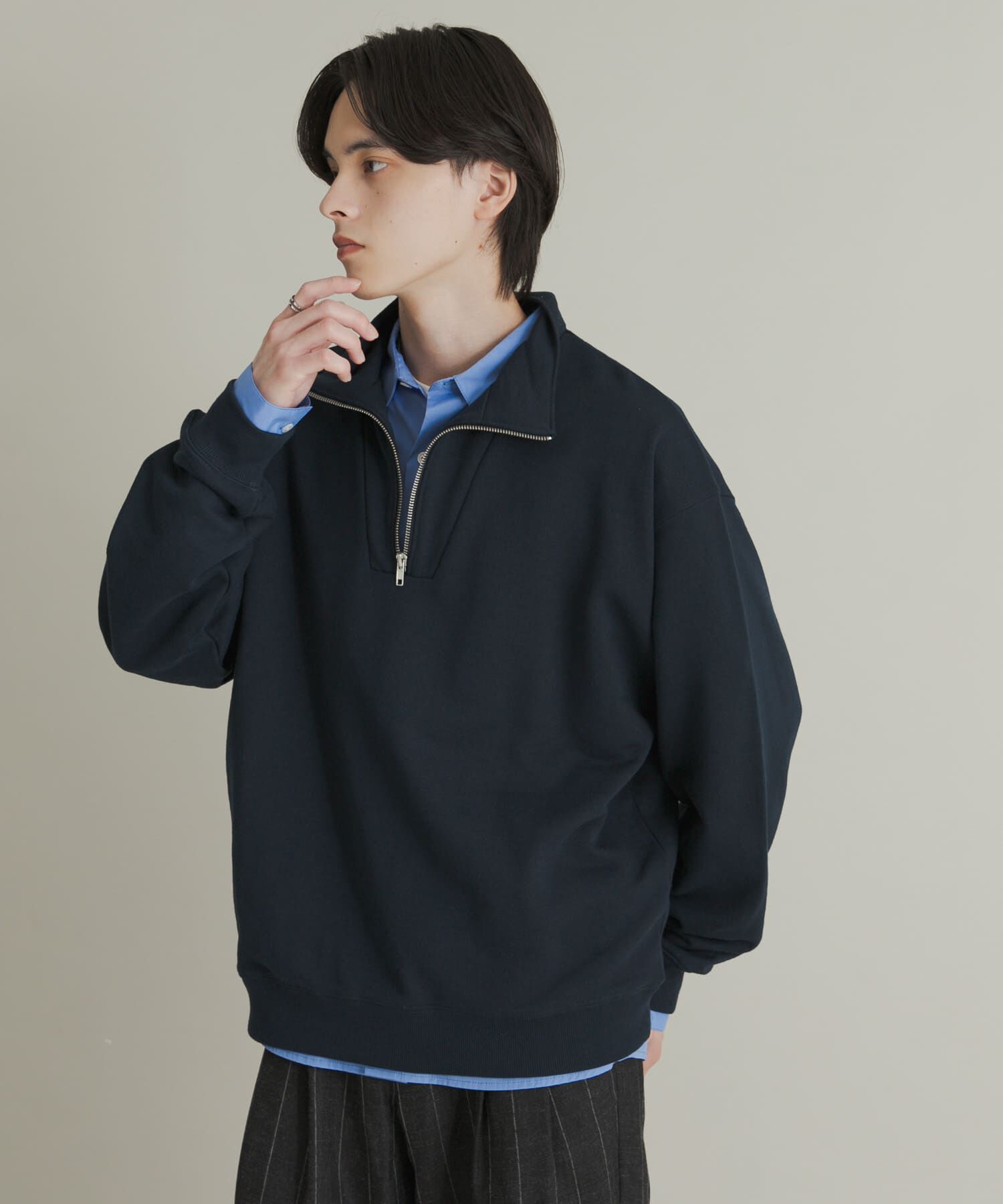 SENSE OF PLACE by URBAN RESEARCH「『一部WEB限定カラー』ハーフジップロングスリーブスウェット」|スウェット・ジャージ|