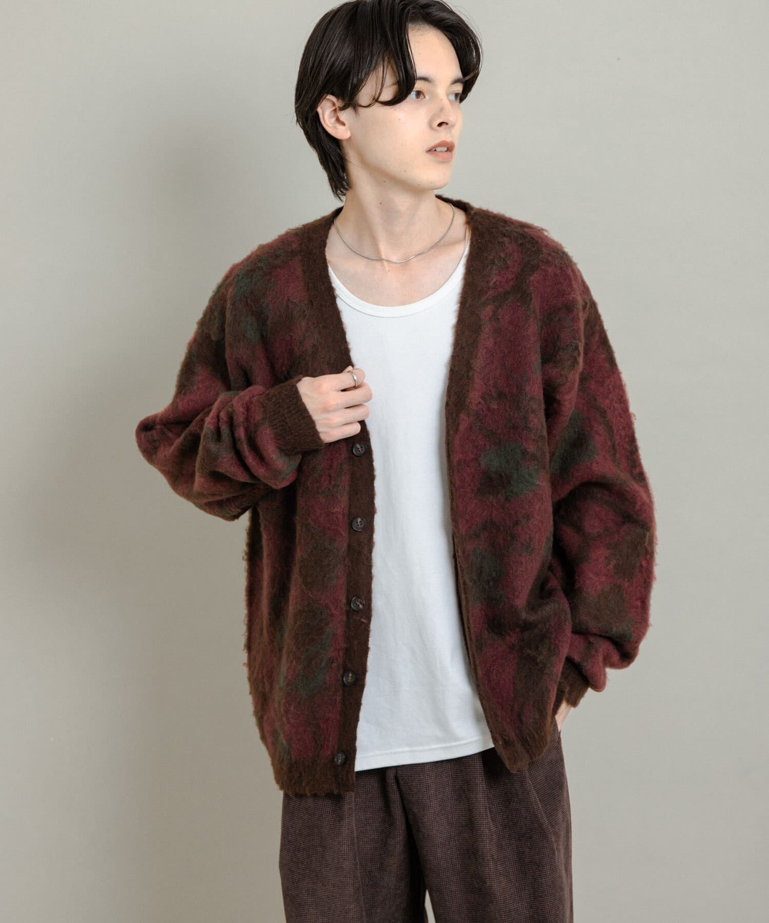 SENSE OF PLACE by URBAN RESEARCH「ツリーカモニットカーディガン」|ニット・セーター|