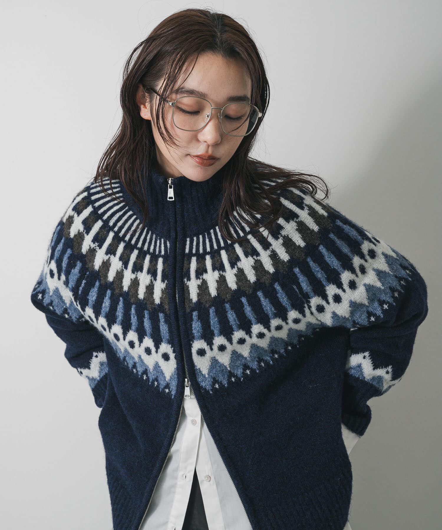 SENSE OF PLACE by URBAN RESEARCH「『洗濯可』ノルディックジップセーター」|ニット・セーター|