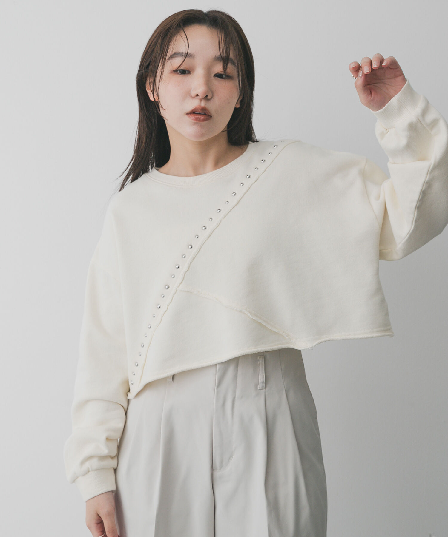 SENSE OF PLACE by URBAN RESEARCH「スタッズピグメントカットトップ」|スウェット・ジャージ|