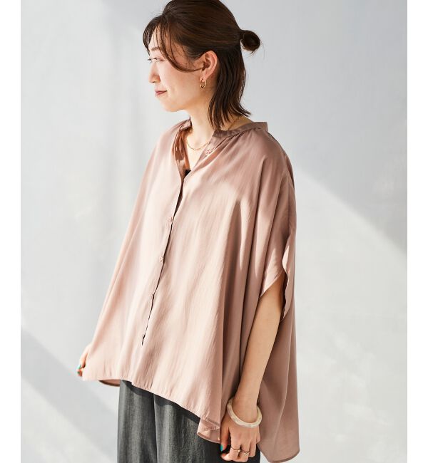 le.coeur blanc「《WEB限定アイテム》フロントボタンフレアギャザーブラウス」|シャツ・ブラウス|