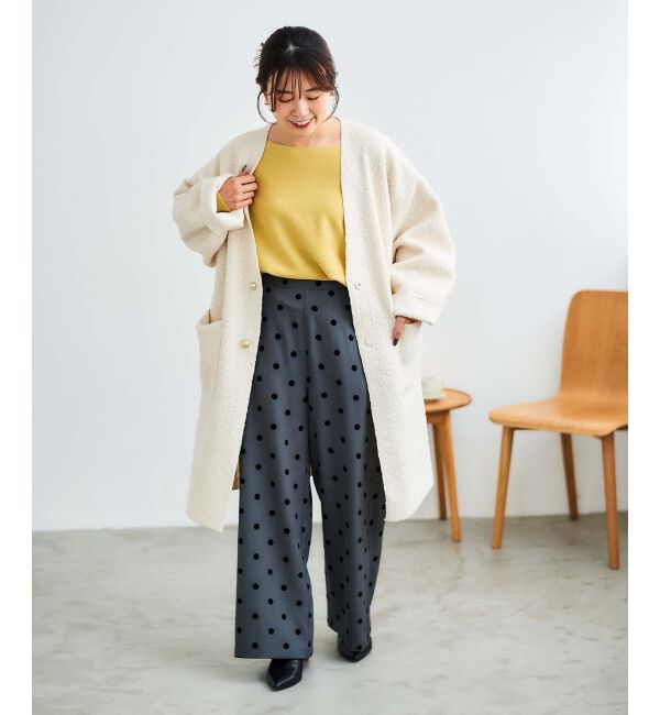 le.coeur blanc「《手洗い可能》ドットワイドパンツ」|その他|