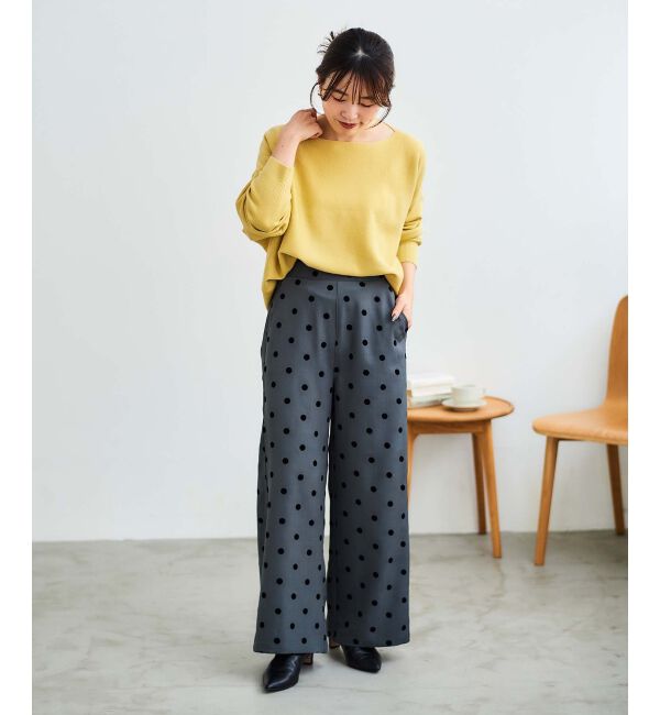 le.coeur blanc「《手洗い可能》ドットワイドパンツ」|その他|