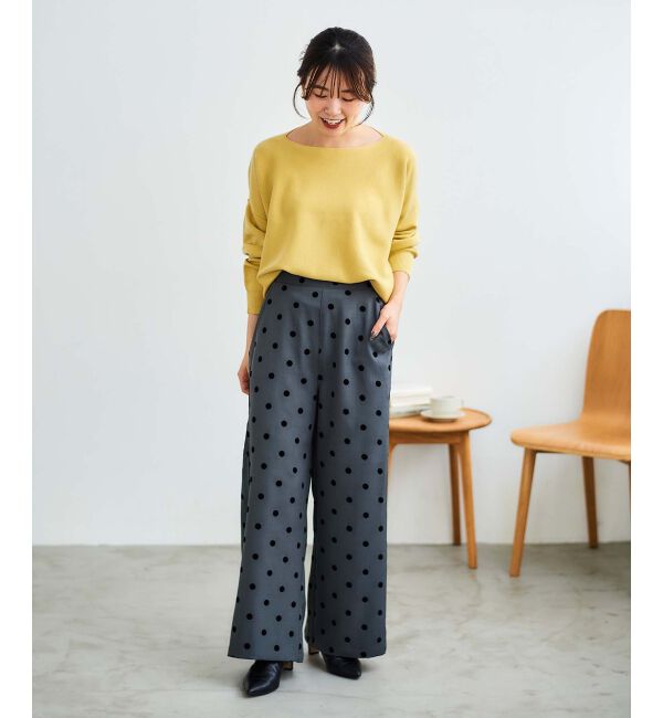 le.coeur blanc「《手洗い可能》ドットワイドパンツ」|その他|