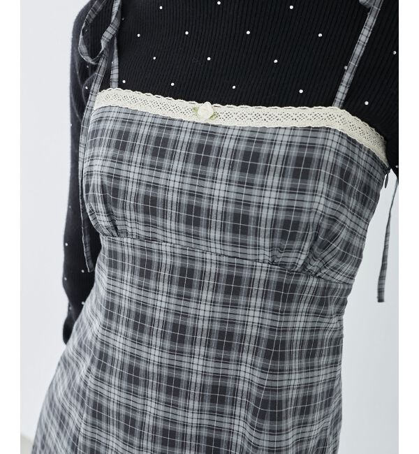 MAJESTICLEGON「ローズモチーフミニキャミワンピース」|ワンピース|