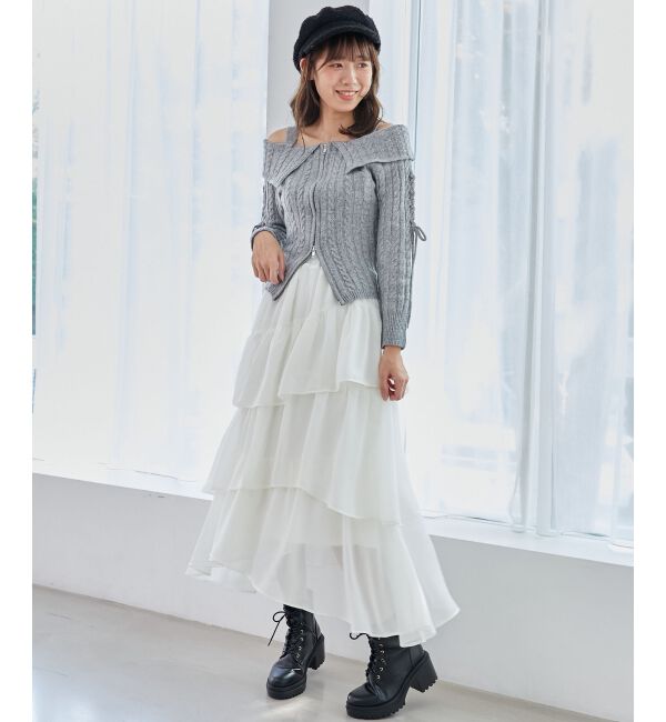 MAJESTICLEGON「エアリーイレヘムティアードスカート」|スカート|