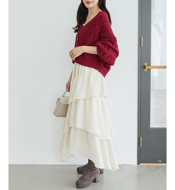 MAJESTICLEGON「エアリーイレヘムティアードスカート」|スカート|