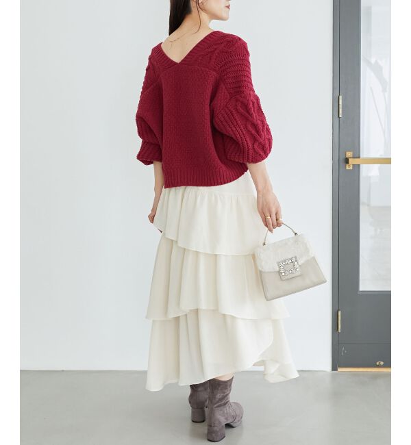 MAJESTICLEGON「エアリーイレヘムティアードスカート」|スカート|