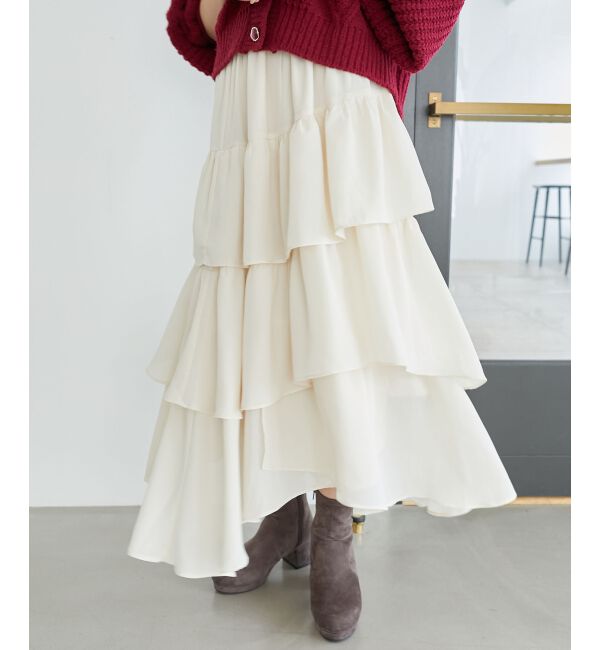 MAJESTICLEGON「エアリーイレヘムティアードスカート」|スカート|