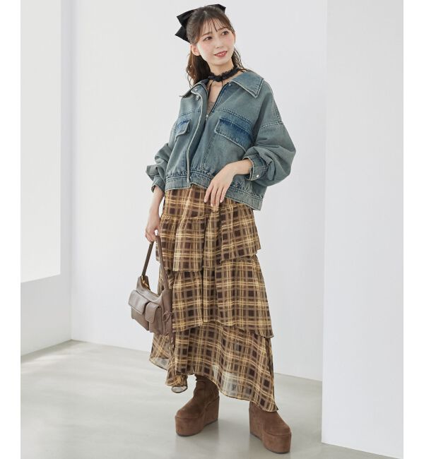 MAJESTICLEGON「エアリーイレヘムティアードスカート」|スカート|