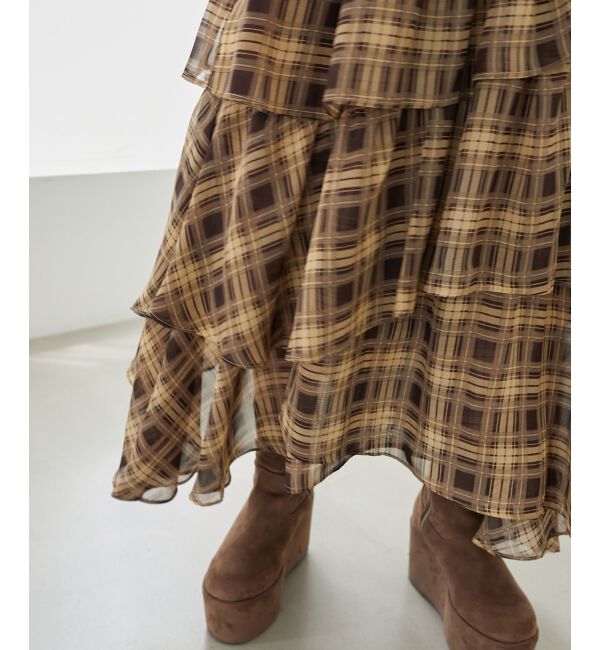 MAJESTICLEGON「エアリーイレヘムティアードスカート」|スカート|