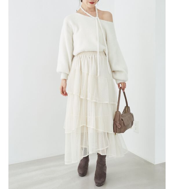 MAJESTICLEGON「エアリーイレヘムティアードスカート」|スカート|