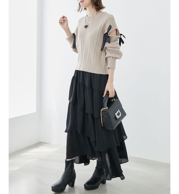 MAJESTICLEGON「エアリーイレヘムティアードスカート」|スカート|