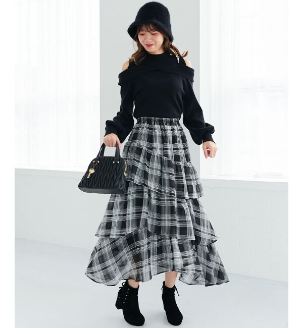 MAJESTICLEGON「エアリーイレヘムティアードスカート」|スカート|