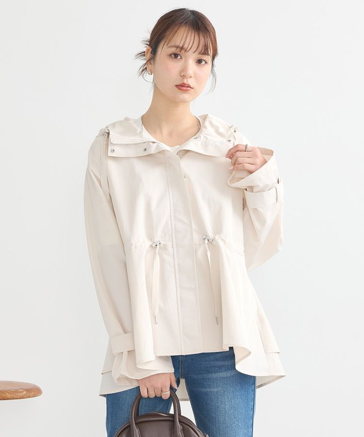 earth music&ecology「ドロストペプラムマウンテンパーカー」|ブルゾン・スタジャン|