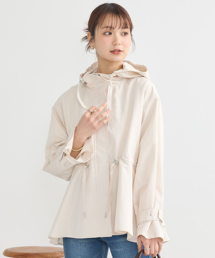 earth music&ecology「ドロストペプラムマウンテンパーカー」|ブルゾン・スタジャン|