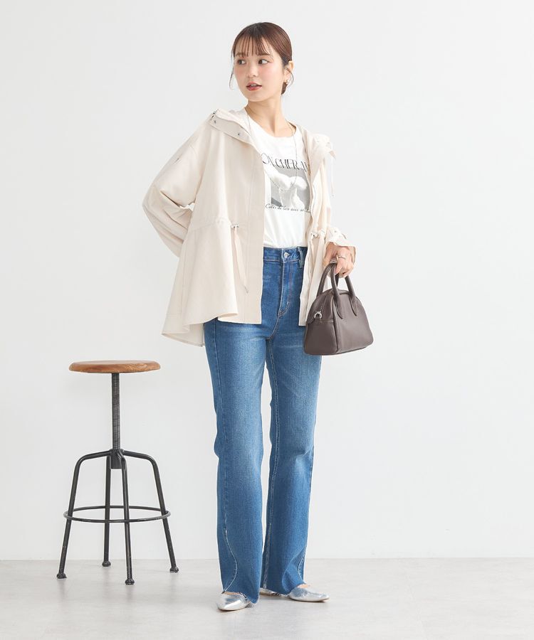 earth music&ecology「ドロストペプラムマウンテンパーカー」|ブルゾン・スタジャン|