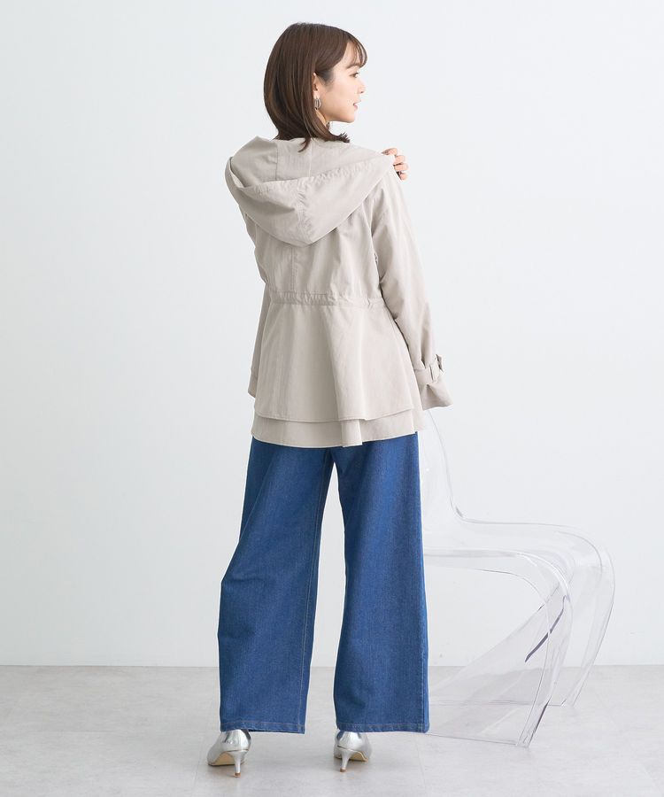 earth music&ecology「ドロストペプラムマウンテンパーカー」|ブルゾン・スタジャン|